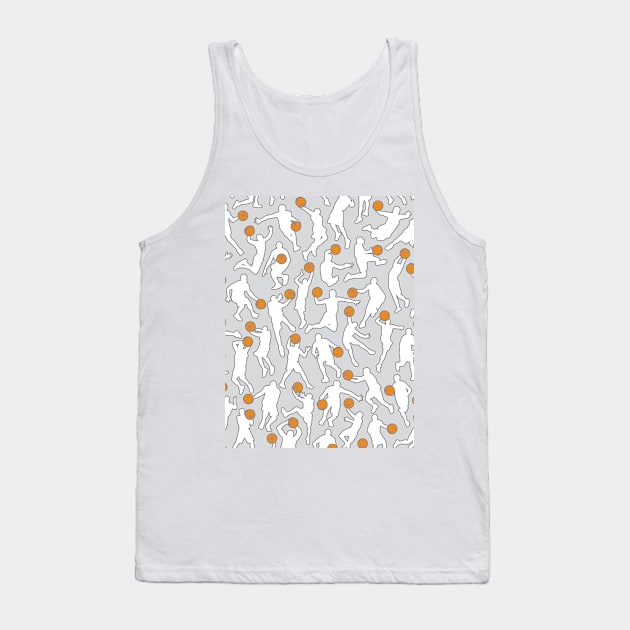 Basketball Player Pattern WHITE Tank Top by Grandeduc